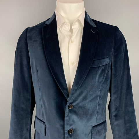 PAUL SMITH Soho Fit Size 40 Regular Navy Velvet Notch Lapel Sport Coat