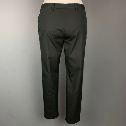 CoSTUME NATIONAL Taille 4 Pantalon habillé en coton mélangé noir à jambe étroite