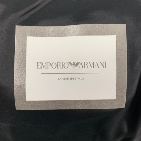 EMPORIO ARMANI Size 34 Navy Beige Heather Wool Silk Notch Lapel Suit