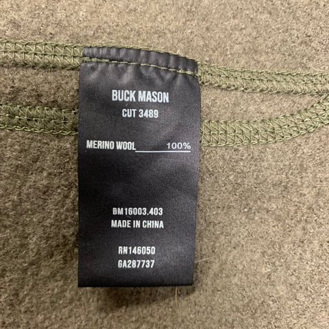 BUCK MASON Size L Olive Merino Wool Solid Jacket