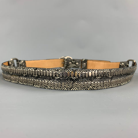 CALLEEN CORDERO Waist Size S Grey Faux Snakeskin Leather Belt