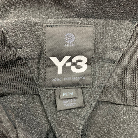 Y-3 Taille M Pantalon décontracté en mélange de polyester gris anthracite avec cordon de serrage