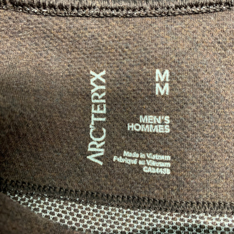 ARCTERYX Size M Brown Logo Cotton Henley Pullover