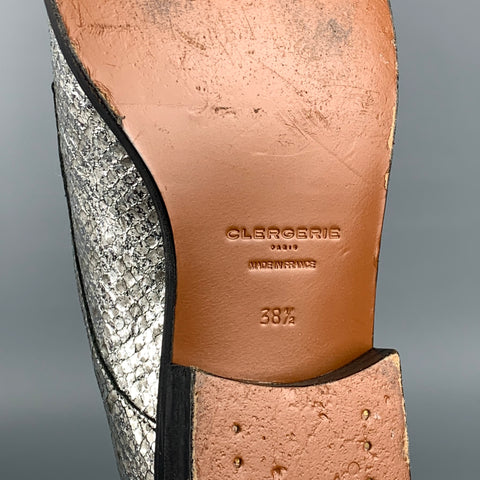 ROBERT CLERGERIE Size 8.5 Silver Leather Metallic Lace Up Shoes