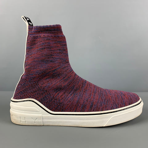 GIVENCHY Talla 10 Zapatillas sin cordones de tela veteada blanca y morada