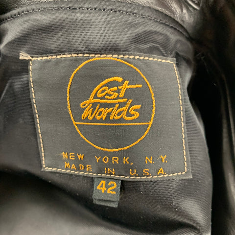 LOST WORLDS Size 42 Black Leather Trench Coat