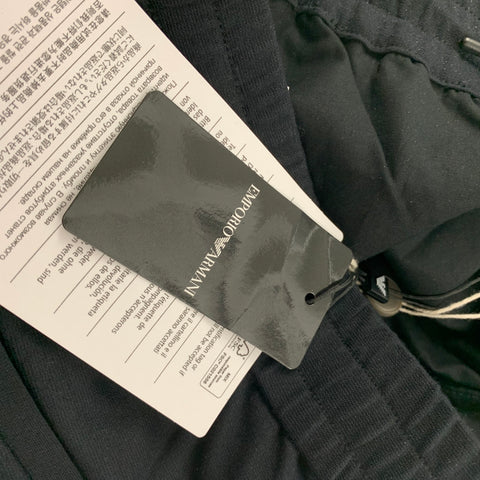 EMPORIO ARMANI Size M Black Viscose Blend Elastic Waistband Casual Pants