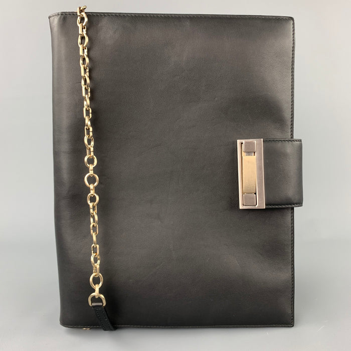 BALLY A/W 11 Black Leather Shoulder Strap iPad Briefcase
