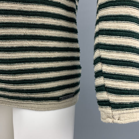WHY NOT BRAND Size S Taupe Stripe Cotton / Acrylic Boat Neck Pullover Sweater