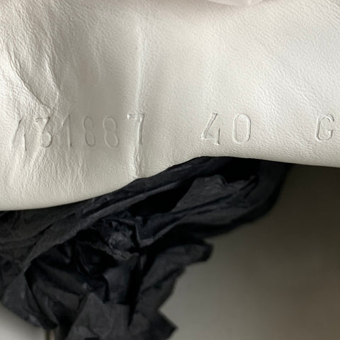 GUCCI Talla 10 Zapatillas bajas con cinta de cuero blanco, verde y rojo