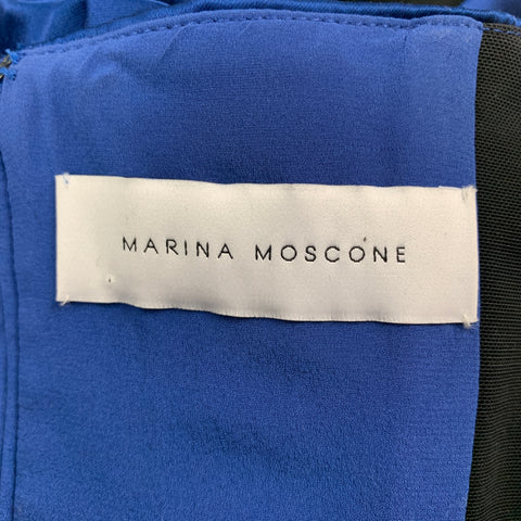 MARINA MOSCONE Taille 4 Robe bustier en mélange d'acétate bleu marine