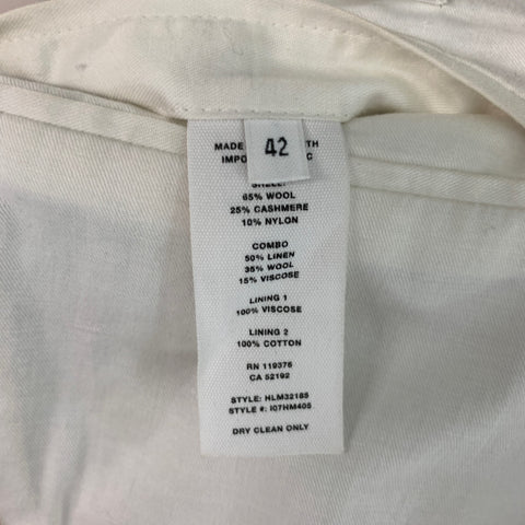 HELMUT LANG Size 42 Tan Solid Wool Blend Notch Lapel Coat