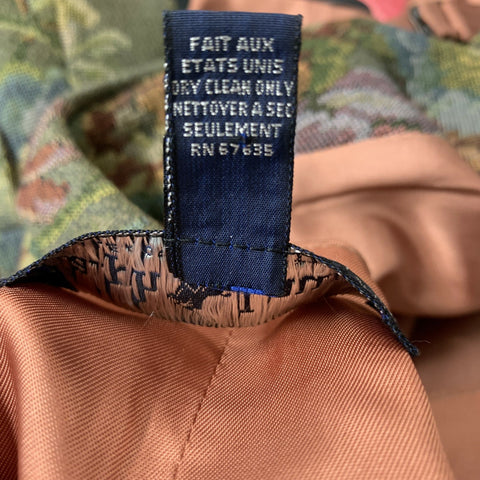 RALPH LAUREN Chaleco tapizado en mezcla de rayón verde y naranja talla 8