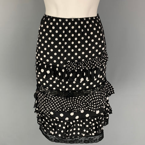 MARC by MARC JACOBS Talla 0 Falda con volantes de lunares de viscosa blanca y negra