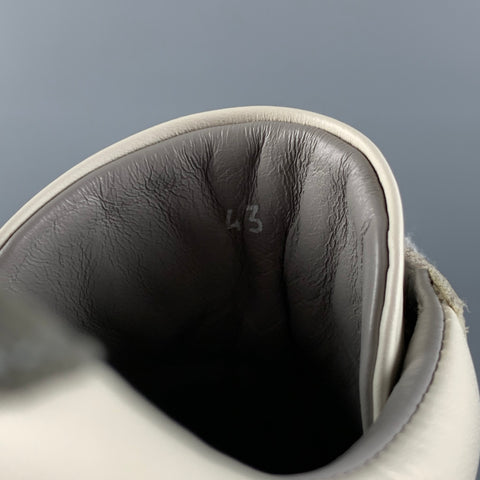 BRUNELLO CUCINELLI Talla 10 Zapatos bajos con cordones de cuero blanco
