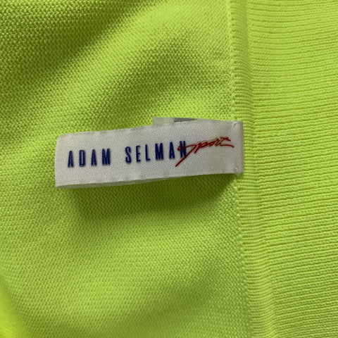 ADAM SELMAN Size S Neon White Solid Nylon Half Zip Polo