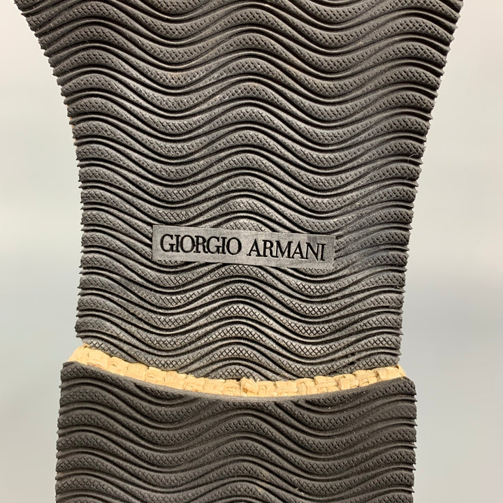 GIORGIO ARMANI Taille 11,5 Marron &amp; Tan Matériaux mélangés Cuir Cap Toe Chaussures à lacets