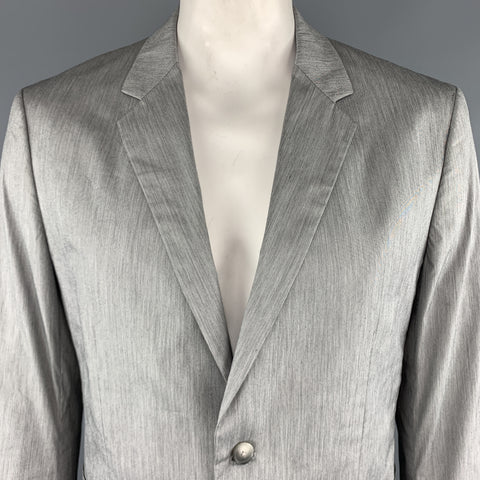THEORY Size 44  Gray Heather Cotton Blend Notch Lapel Sport Coat Jacket