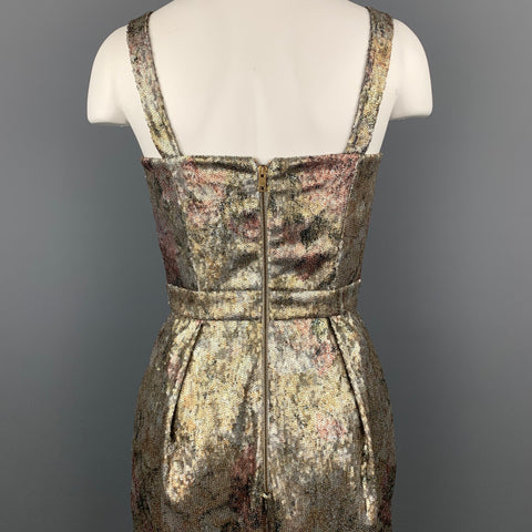 BURBERRY PRORSUM Vestido tubo de poliéster con lentejuelas doradas talla 4