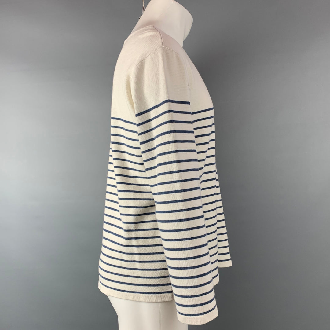 LEVI'S VINTAGE CLOTHING Bay Meadows Size M Cream & Blue Stripe Nautical Pullover