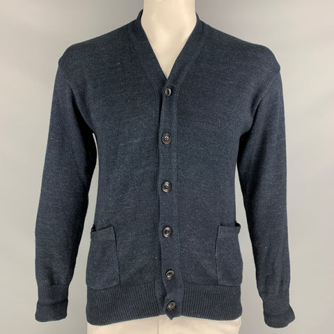 45rpm Size L Indigo Knitted Cotton Buttoned Cardigan