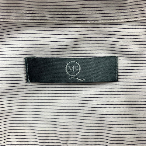 MCQ by ALEXANDER MCQUEEN Size S Beige & Black Pinstripe Cotton Long Sleeve Shirt