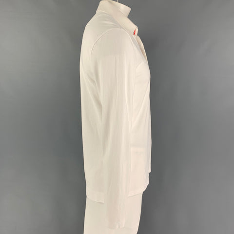 ORLEBAR BROWN Size L White Cotton Long Sleeve Polo