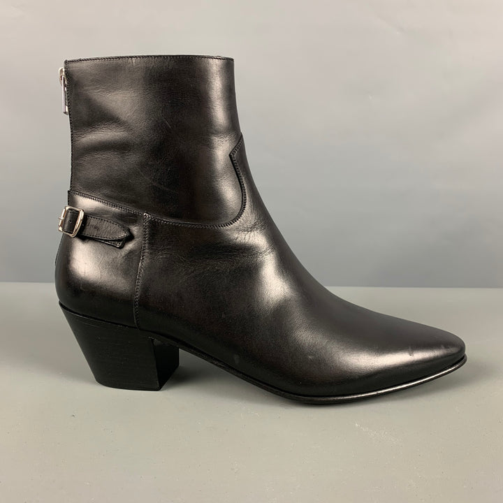 CELINE Size 8 Black Back Zip Boots