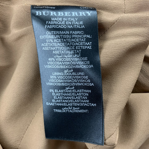 BURBERRY PRORSUM Size 10 Rust Brown Color Block Crepe A-Line Dress