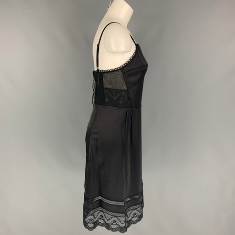 MARC JACOBS Vestido lencero Liz de encaje de poliéster negro talla 2