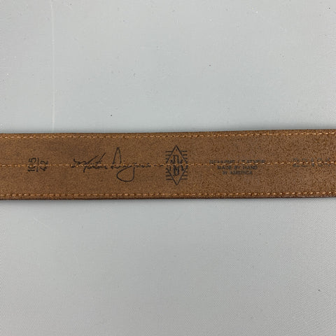 MARTIN DINGMAN Size 38 Brick Contrast Stitching Leather Belt