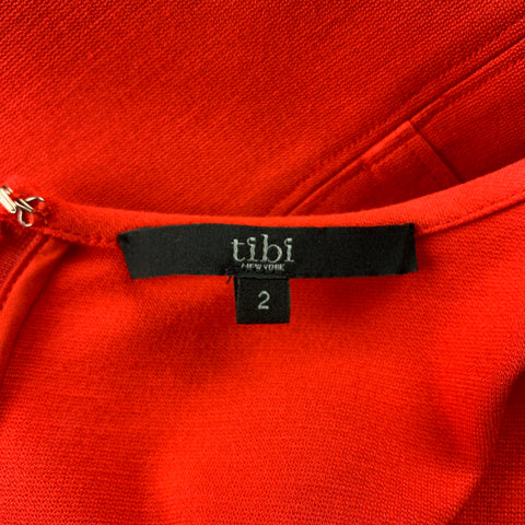TIBI Size 2 Coral Jersey Viscose Blend A-Line Sleeveless Dress