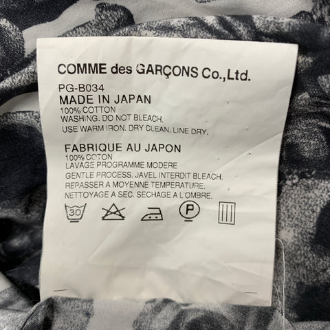 COMME des GARCONS Size M Black White Skull Cotton 3/4 Sleeves Long Sleeve Shirt