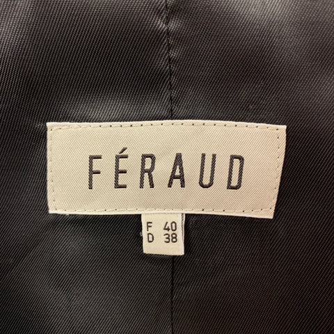 FERAUD Talla 8 Chaqueta negra sin cuello con mangas acampanadas