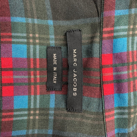MARC JACOBS Size XS Multi-Color Plaid Viscose Button Up Long Sleeve Shirt