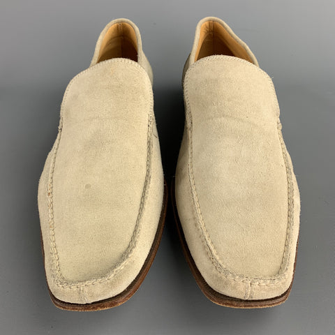 SUTOR MANTELLASSI Size 11 Natural Suede Slip On Loafers