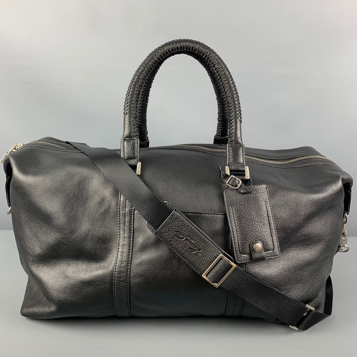 KENNETH COLE Black Leather Duffle Bag