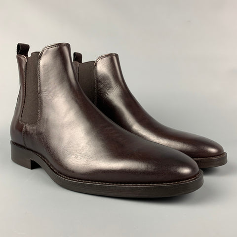 BRUNO MAGLI Taille 8 Bottines Chelsea en cuir marron foncé