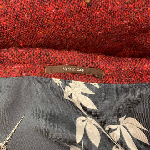 GUCCI Size 38 Red Multi-Color Tweed Wool Notch Lapel Sport Coat