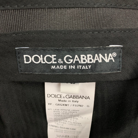 DOLCE & GABBANA Size 32 Black Wool Blend Tuxedo Dress Pants