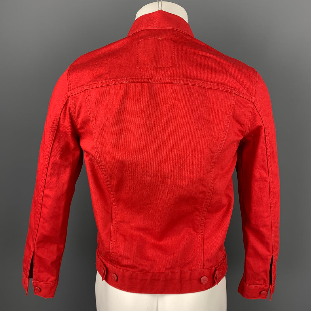 LEVI'S Size S Red Cotton Trucker Jacket
