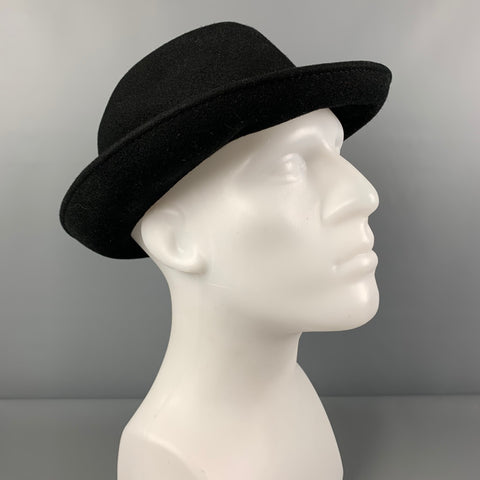 JOHN RICHMOND Black Wool Felt Razor Blade Hat