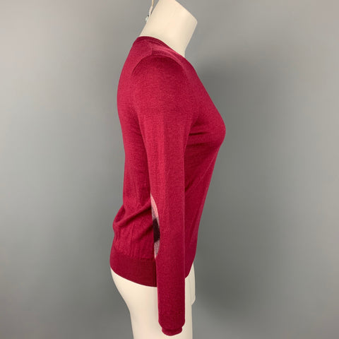 BURBERRY Talla XS Jersey color burdeos con cuello redondo