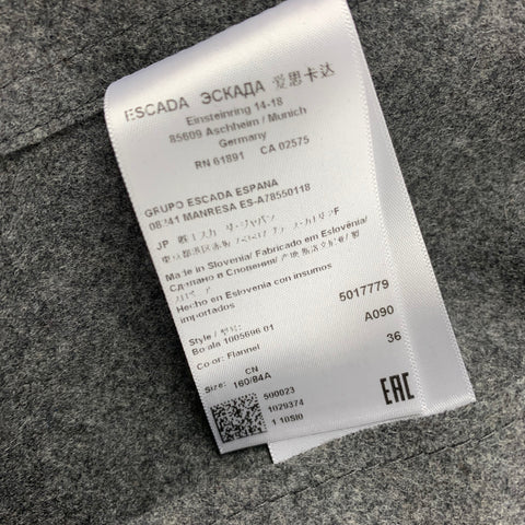 ESCADA Taille 6 Veste en laine vierge grise et argentée avec éclaboussures de peinture