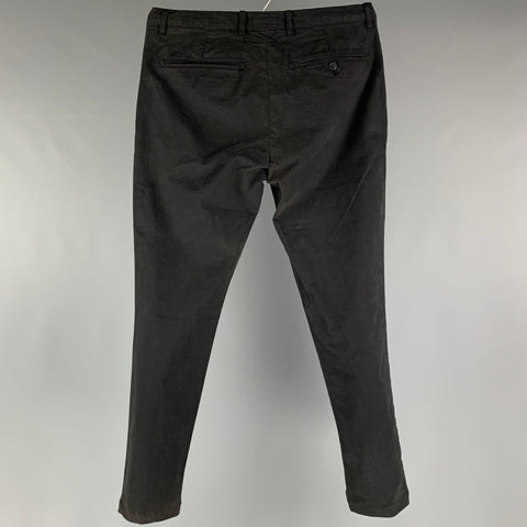 TODD SNYDER Size 32 Black Solid Cotton Zip Fly Casual Pants