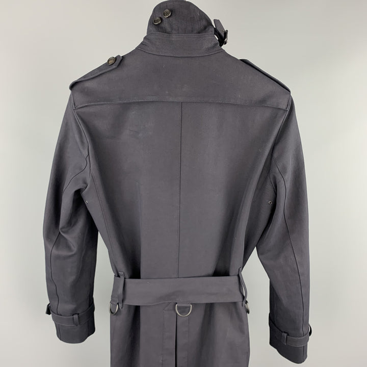 BURBERRY PRORSUM Taille 34 Trench-coat ceinturé à double boutonnage en coton marine