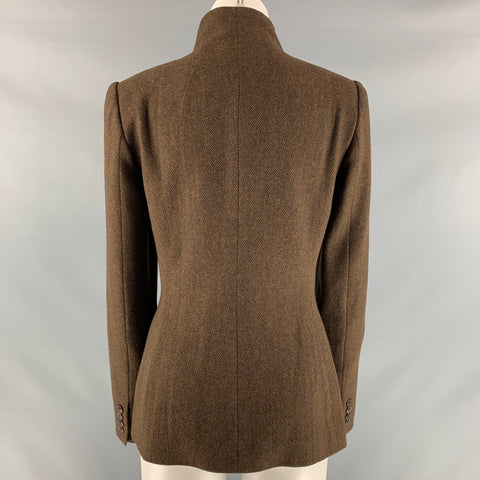 RALPH LAUREN 'BLACK LABEL by'  Size 8 Brown &  Beige Cashmere &  Wool  Blazer