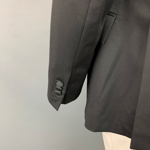 TODD SNYDER Size 44 Long Black Wool Peak Lapel Sport Coat