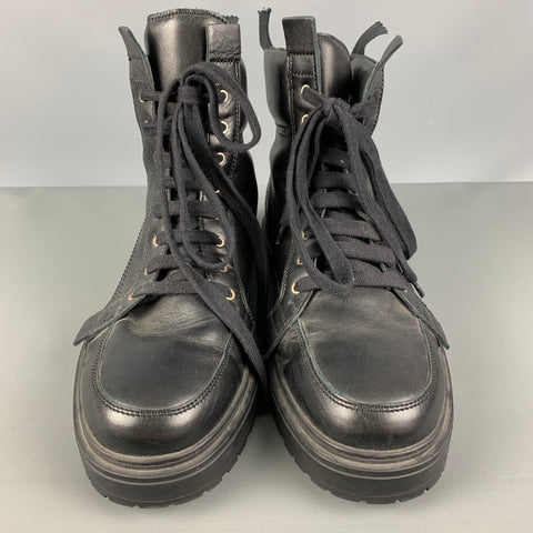 KRIS VAN ASSCHE Size 9 Black Solid Leather Boots