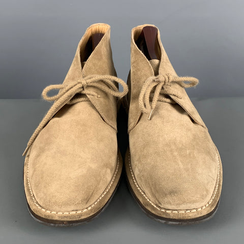 COACH Size 10.5 Beige Suede Ankle Lace Up Shoes